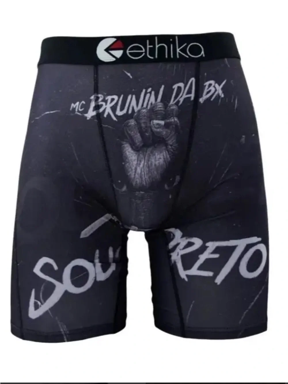 ethika Black Graphic Boxer Briefs with Fist Print